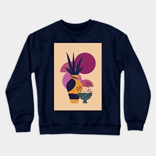 drawn vase of flowers art shape Crewneck Sweatshirt